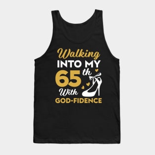 65 birthday God-fidence tee 65th birthday gift for women 65 year old christian birthday tee 65 Godfidence Tank Top